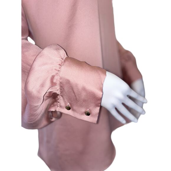 Vince Camuto Satin Rosy Taupe Top, Hi-Lo Hem, Flowy, Flattering, Ladies Large - Picture 3 of 6